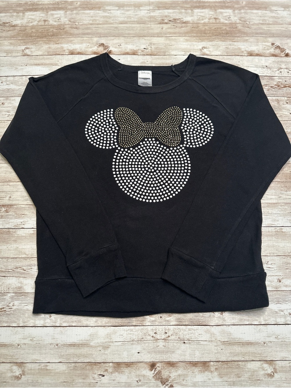 Women’s Black Rhinestone Minnie Mouse Sweatshirt